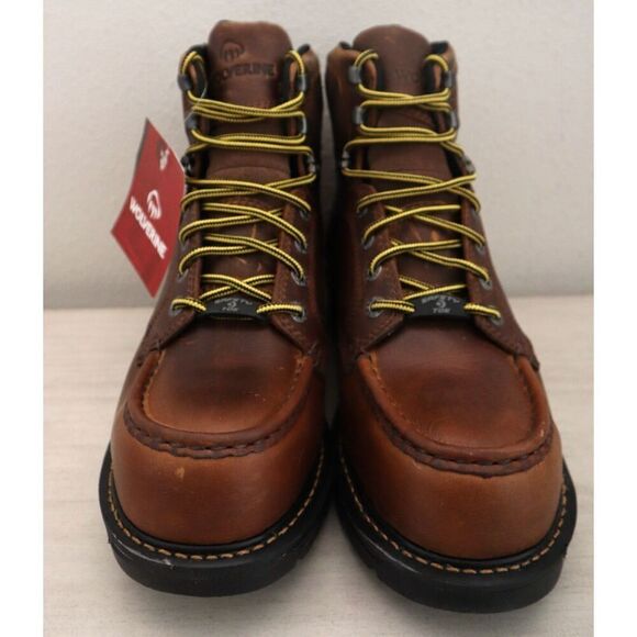 Wolverine W211001 Men Sz 11M Tobacco Brown Hellcat 6" Moc Toe CT Wedge Boot - Picture 2 of 16